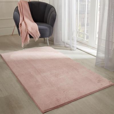The Range Sienna Faux Rabbit Fur Rug Anti-SlipSkid Carpet - Pink / 230cm