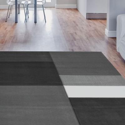 The Range Grey Carved Patchwork Rug - Mora - Grey