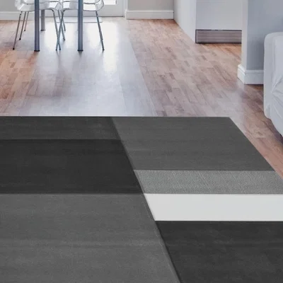 The Range Grey Carved Patchwork Rug - Mora - Grey
