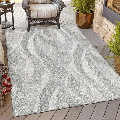 The Range Mississippi Indoor and Outdoor Rug - Grey / 120cm