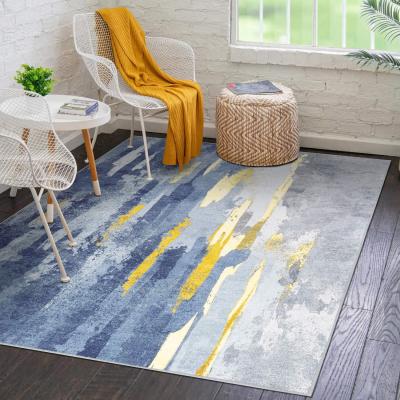 The Range Vernal Oxnard Blue Machine washable Area Rug, BlueYellowGrey - Blue Yellow / 76 cm x 243 cm