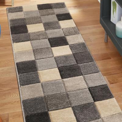 The Range Contemporary  Woven Geo Grey  Area Rug - Grey / 60x200cm