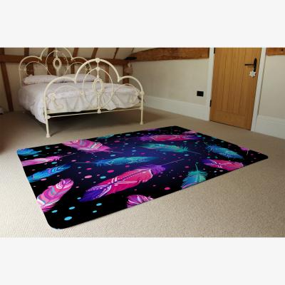 The Range Painted Bird Feathers Rug - Blue / 230cm