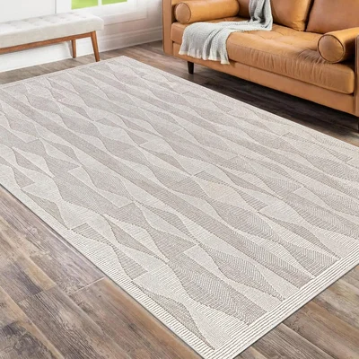 The Range Ohio Geometric Indoor Outdoor Rug - Neutral / 160cm