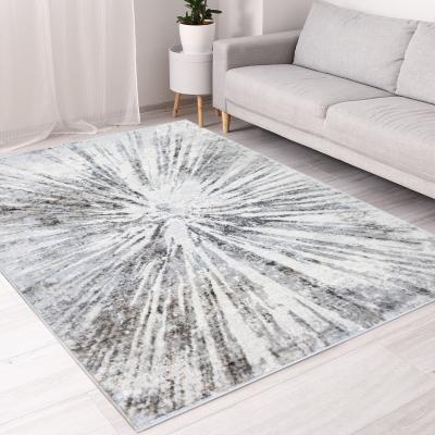 The Range Grey Sunburst Shrink Yarn Flatweave Living Room Rug - Dorsey - Grey