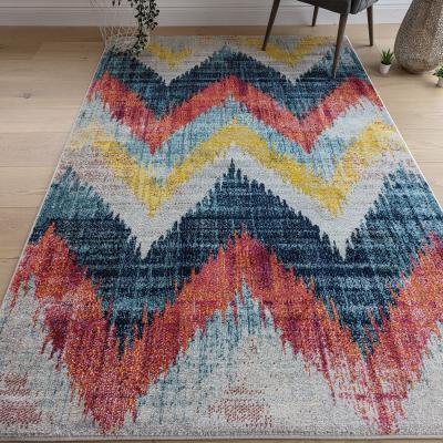 The Range Multicoloured Chevron Flatweave Area Rug - Aldora - Multi / 160x230cm
