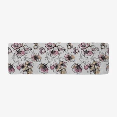 The Range Flower Illustration Runner Rug - Pink