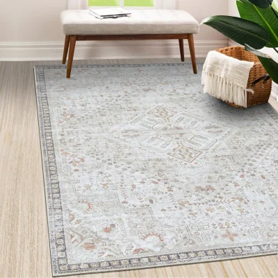 The Range Vernal Liam Beige, Grey  Copper Machine Washable Rug - Beige, Grey, Copper / 210cm