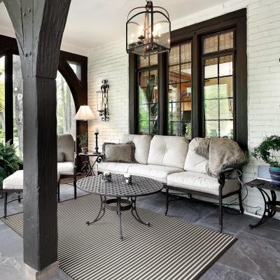 The Range Plastic Outdoor Rug Multi Stripes Grey - Grey  / 180cm