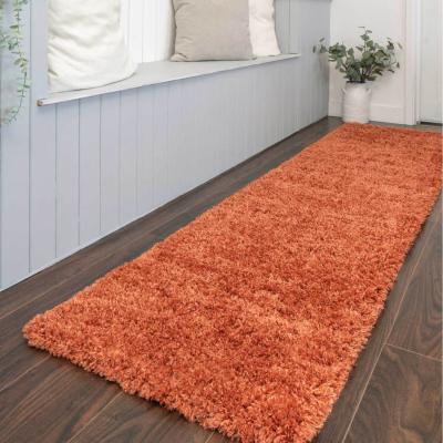 The Range Super Soft Terracotta Orange Shaggy Living Area Rug - Terracotta / 240 x 60cm
