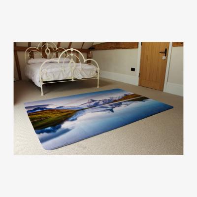 The Range Panoramic View Of The Mt. Schreckhorn And Wetterhorn Designer Rug - Blue / 230cm