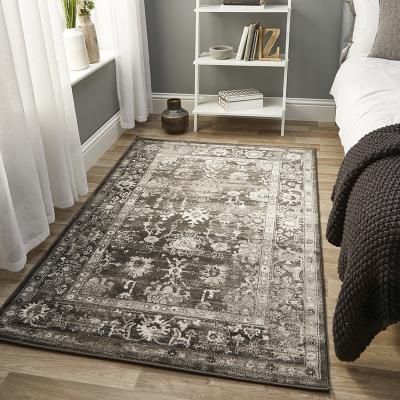 The Range Dark Grey Classic High End Traditional Rug - Dark Grey / 80cm
