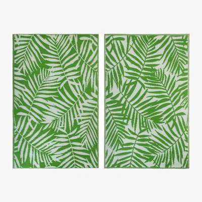 The Range Outdoor Garden Geometric Patterned Rug - Verdure