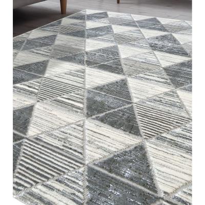 The Range Grey Mix Shimmering Geometric Rug - Holm - Grey