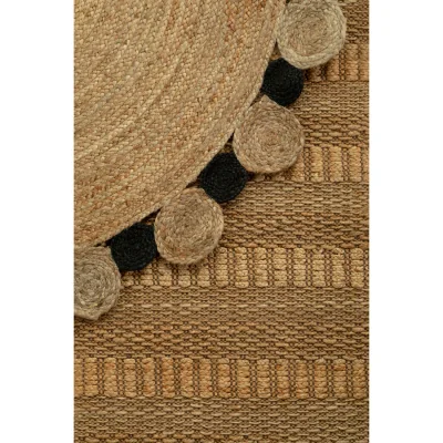 The Range Bosie Demir Large Natural And Black Jute Rug - Black
