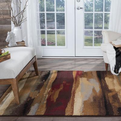 The Range Festival Vintage Turkish Area Rugs Modern Abstract Carpet - 160x220cm - Brown