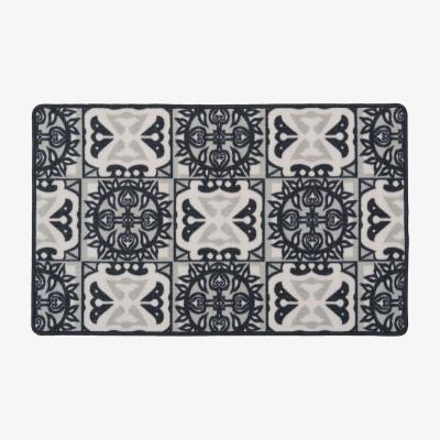 The Range Grey Mosaic Non Slip Washable Kitchen Utility Mat - Grey / 160cm
