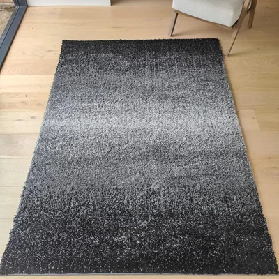 The Range Ombre Striped Grey Soft 40mm Shaggy Living Room Rug - Oslo - Grey