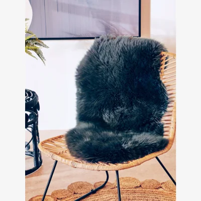 The Range Bosie Sheepskin Gunmetal Rug - Grey