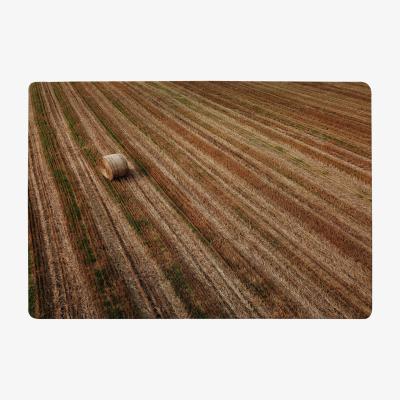 The Range Aerial View Of Hay Bale Fields Designer Rug - Brown / 200cm