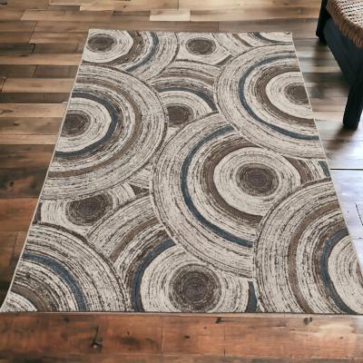 The Range Grey and Blue Circle Living Room Rug - Ziegler - Grey