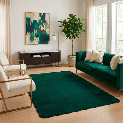 The Range Daphne Scallop Rug - Emerald / 66cm