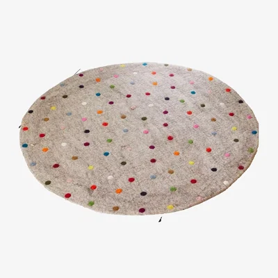 The Range Dotty Round Needle Felted Rug - gray