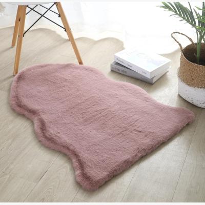 The Range Soft Rabbit Faux Fur Rug - Dusky Pink