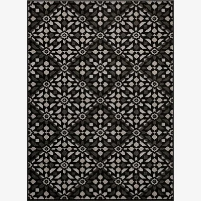 The Range Geometric Modern Rug - Charcoal