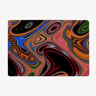 The Range Pyschedelic Marble Pattern Rug - Orange / 110cm