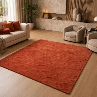 The Range OHS Tufted Contour Rug - Rust / 230cm