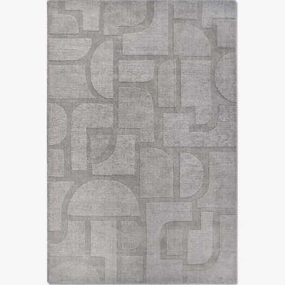 The Range Villero and Boch 1906 Alexis Wool Geometric Rug - Grey / 190cm / 280cm - Grey / 170.0cm