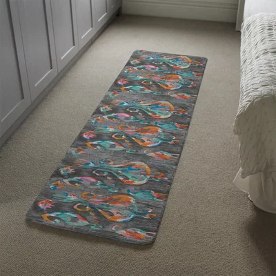 The Range Trendy Tribal Pattern In Watercolour Style Runner Rug - Blue