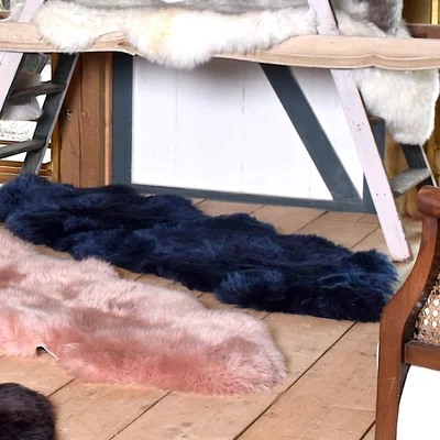 The Range Sheepskin Rug - Double  - Indigo