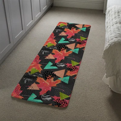 The Range Maple Leaf Geometrics Runner Rug - Red