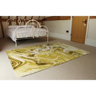 The Range Golden Swirled Marble Rug - Gold / 230cm