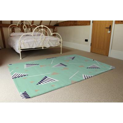 The Range Geometric Triangle Stripes Rug - Green / 230cm