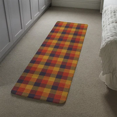 The Range Orange Check Pattern Runner Rug - Orange