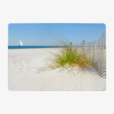 The Range Dune Fence By Sea Grass With Sailboat On Horizon Designer Rug - Blue / 200cm