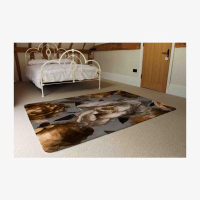 The Range Golden White Flower Rug - Brown / 230cm
