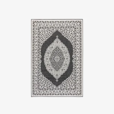 The Range Reversible Gemini Medallion Indoor & Outdoor Rug Black - Black / 290.0cm