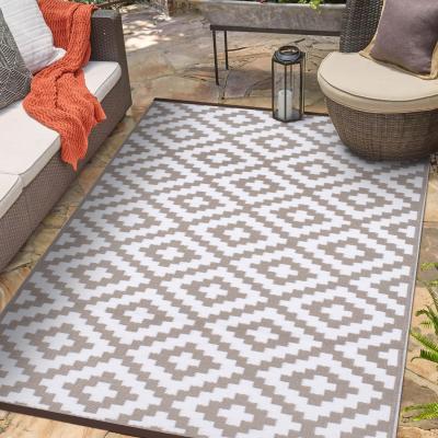 The Range Green Decore  Plastic Outdoor Rug  Nirvana, Taupe  White - Taupe White / 180 cm x 270 cm