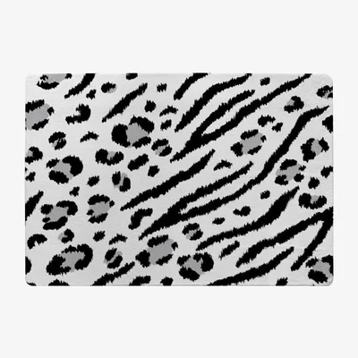 The Range Zebra  Leopard Print Rug - Black / 110cm