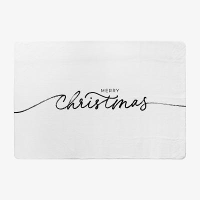 The Range Merry Christmas Hand Drawn Lettering Style Rug - white / 230cm