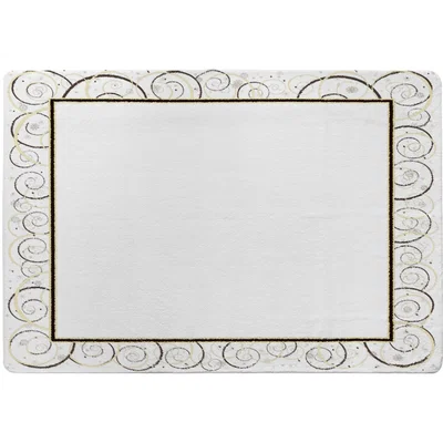 The Range Swirling Frame Rug - Gold / 110cm