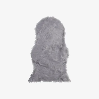 The Range Large Faux Fur Sheepskin Rug Grey Fluffy Hairy Mat Soft - Grey