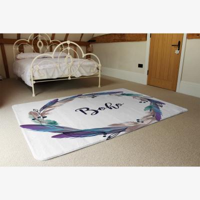 The Range Boho Style Wreath Feathers Rug - Blue / 230cm