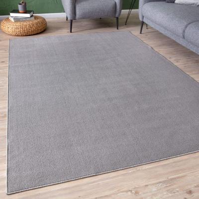 The Range Silver Low Pile Rug Solid Design for Living Room - Silver / 200cm / 140cm