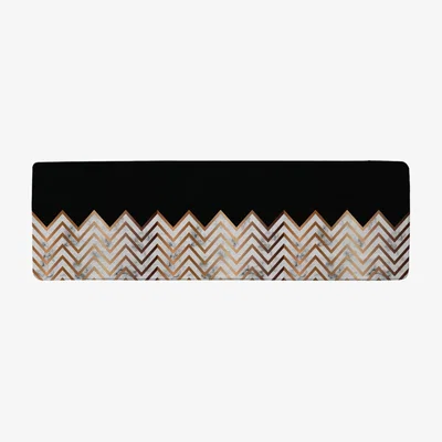 The Range Marble Zig Zag Pattern Runner Rug - Gold
