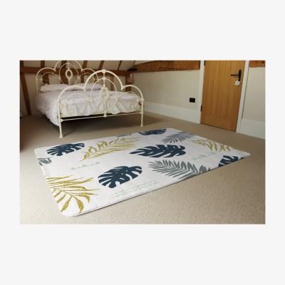 The Range Gold Glitter  Navy Leaves Rug - Blue / 230cm